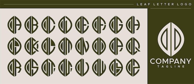 树叶英文字母标志logo