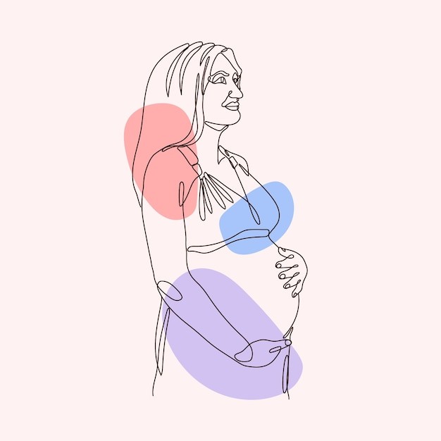 手绘孕妇图画插图