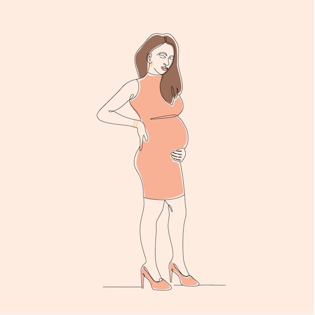 手绘孕妇图画插图