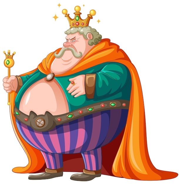 孤僻的童话国王卡通角色插画