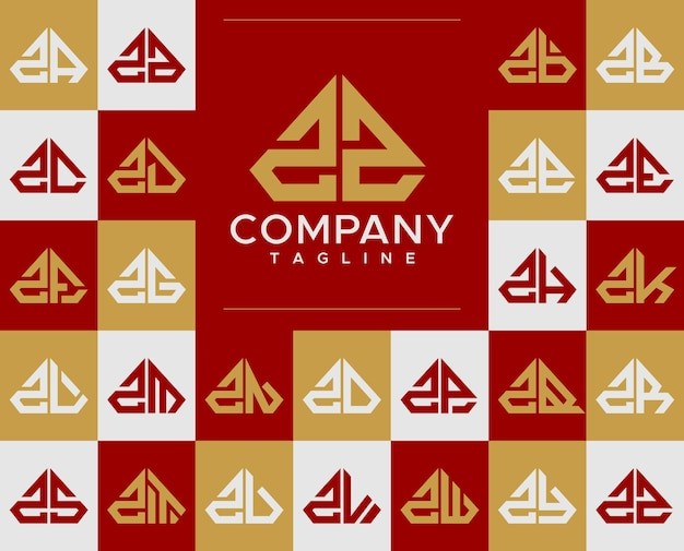 华丽钻石珠宝字母zz z标志logo组合