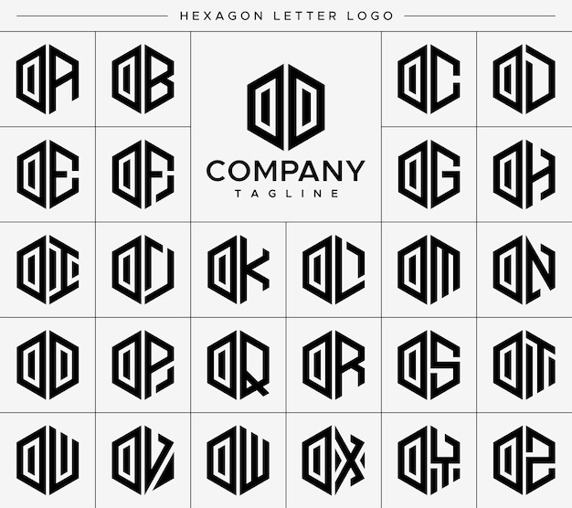 现代六边形 oo o 字母标志logo