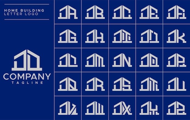 极简风格房子字母 dd d 标志logo