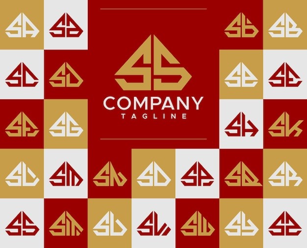 华丽钻石珠宝字母 ss 标志logo