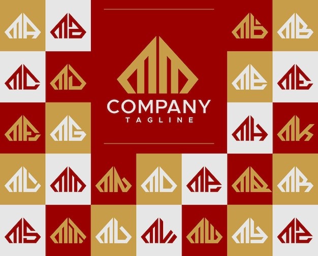 华丽钻石珠宝字母 mm m 标志logo