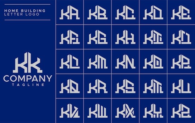 极简风格房子字母 kk k 标志logo