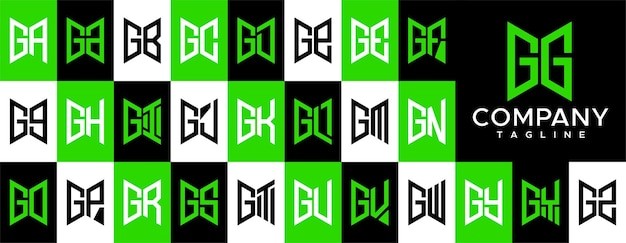 现代抽象 gg g 字母标志logo