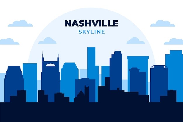 纳什维尔的城市天际线剪影