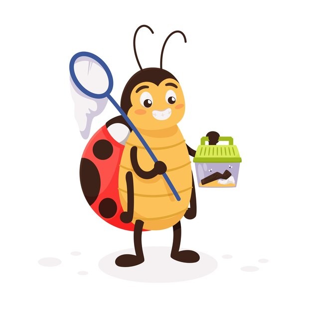 手绘卡通瓢虫插画