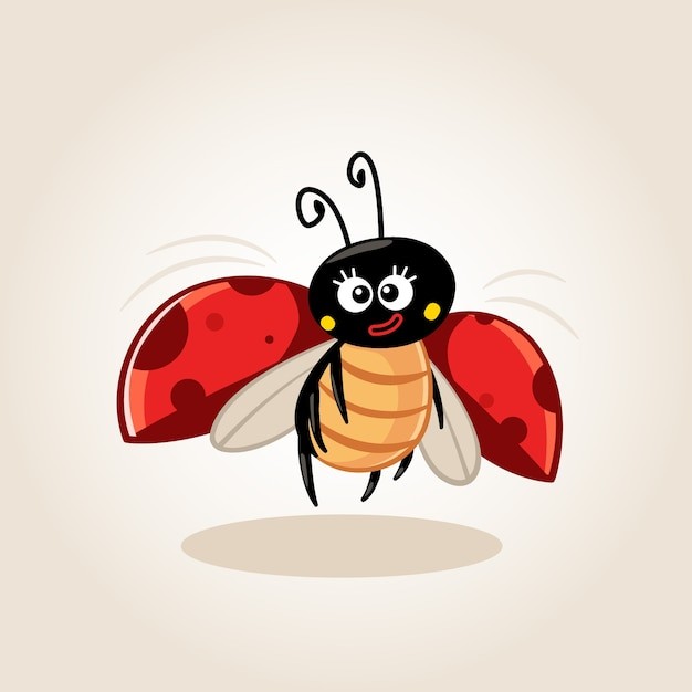 手绘卡通瓢虫插画