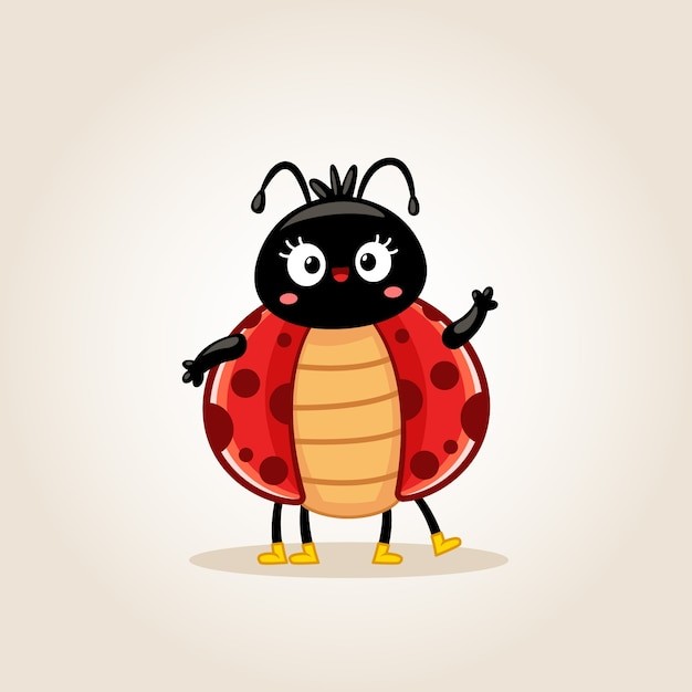 手绘卡通瓢虫插画