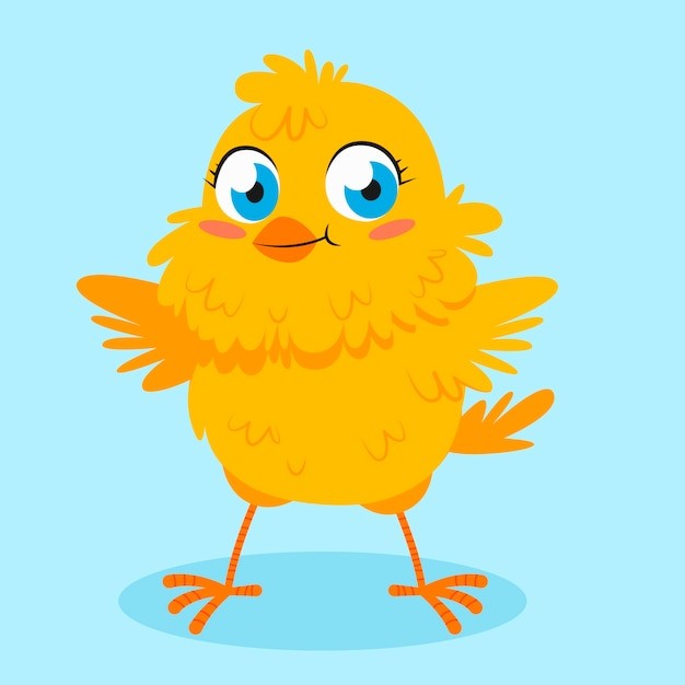 手绘卡通小鸡插画