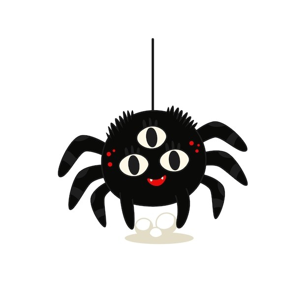 手绘卡通蜘蛛插画