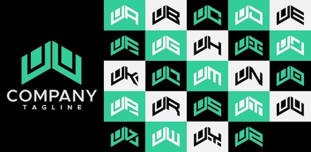 向上箭头字母 uu u 标志logo