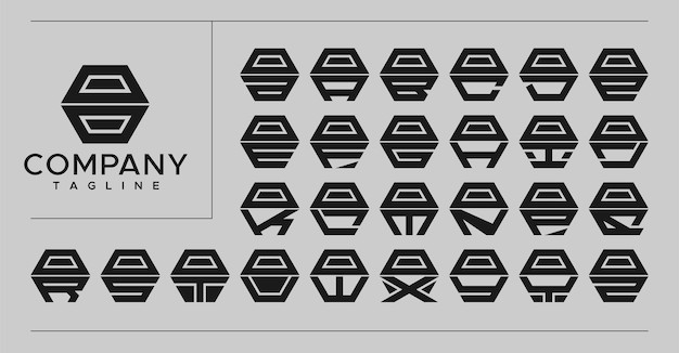 现代线六角字母 oo o 标志logo