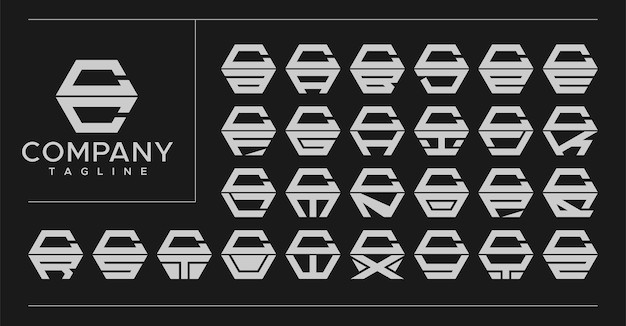 现代线六角字母 cc c 标志logo