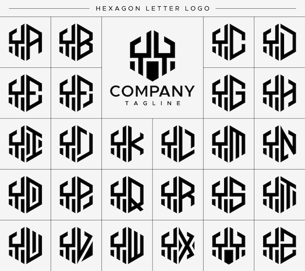 现代六边形 yy y 字母标志logo