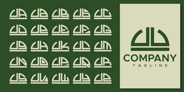 抽象半圆字母 uu u 标志logo