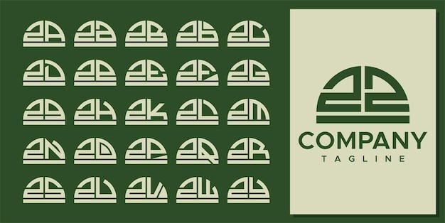 抽象半圆字母 zz z 标志logo