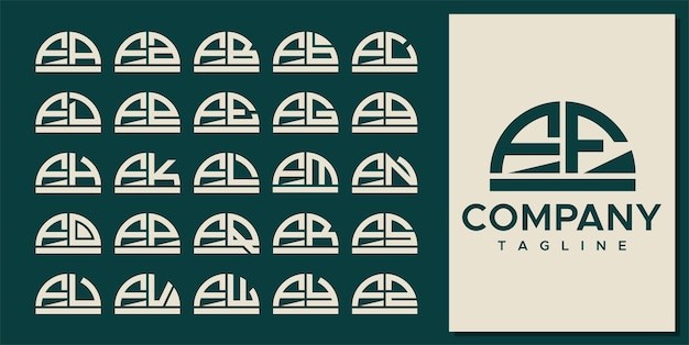 抽象半圆字母 ff f 标志logo