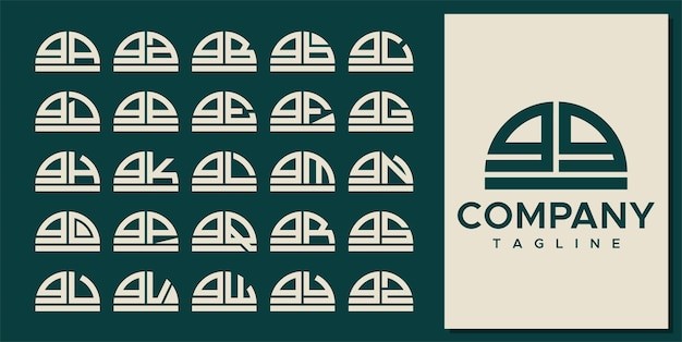 现代半圆字母 gg g 标志logo