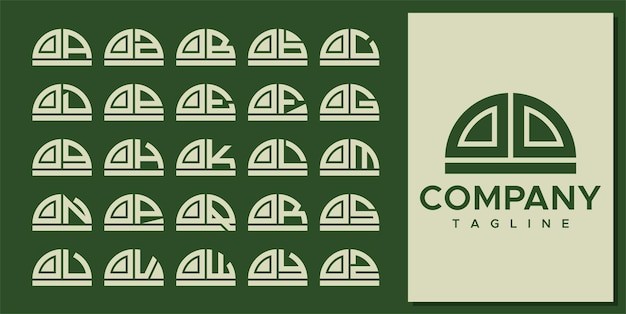 抽象半圆字母 oo o 标志logo