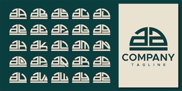 现代半圆字母 aa 标志logo