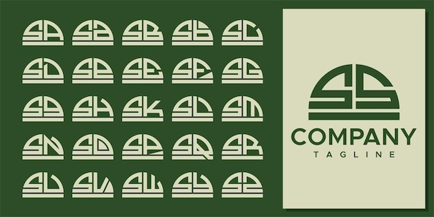 抽象半圆字母 ss 标志logo