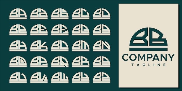 抽象半圆字母 bb b 标志logo