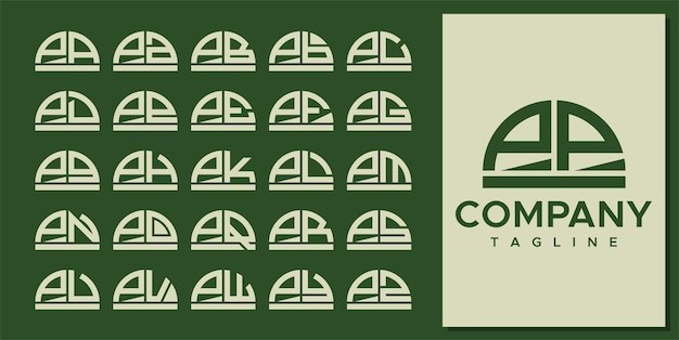 抽象半圆字母 p pp 标志logo