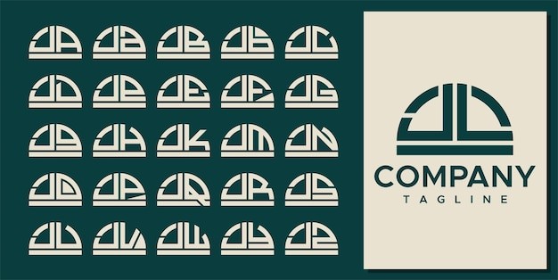 抽象半圆字母 jl j 标志logo