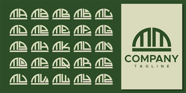 抽象半圆字母 mm m 标志logo