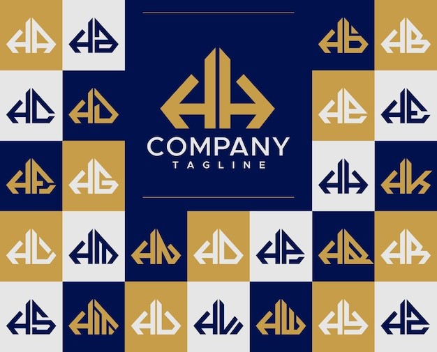 华丽钻石珠宝字母 hh h 标志logo