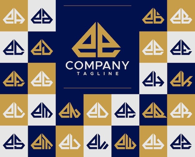 华丽钻石珠宝字母 ee e 标志logo