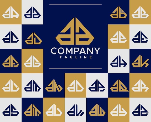 优雅的钻石字母 aa 标志logo