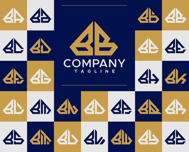 华丽钻石字母 bb b 标志logo