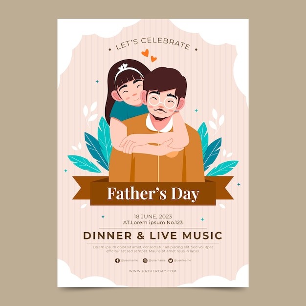 父亲节活动垂直海报模板
