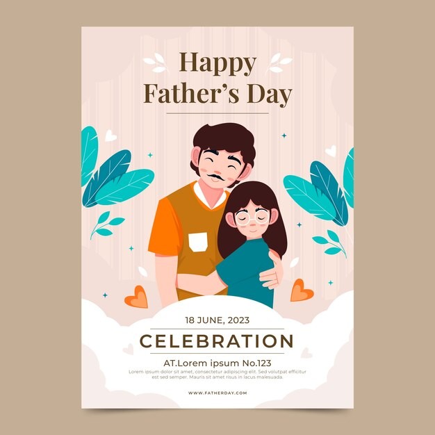 父亲节活动垂直海报模板