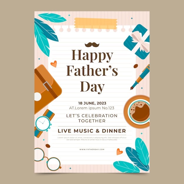 父亲节活动垂直海报模板