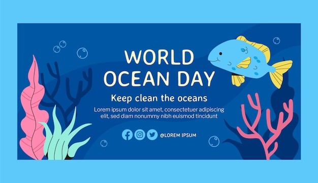 世界海洋日活动横幅模板