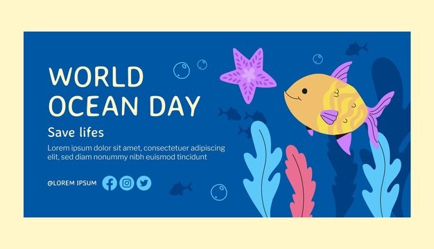 世界海洋日活动横幅模板