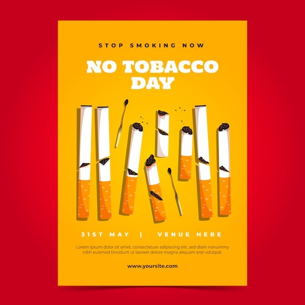 世界无烟日垂直海报模板