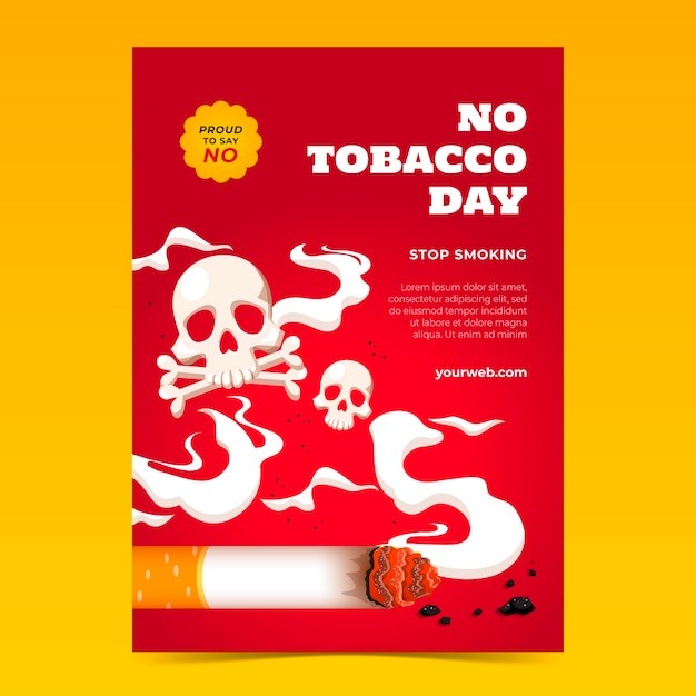 世界无烟日垂直海报模板