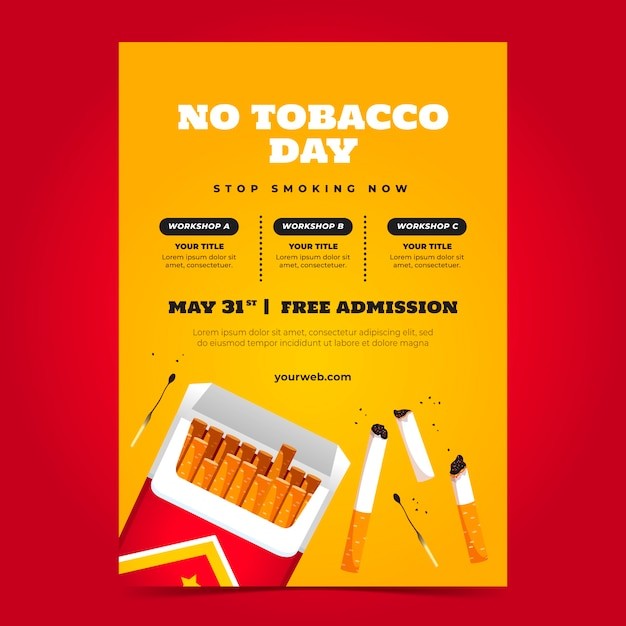 世界无烟日垂直海报模板