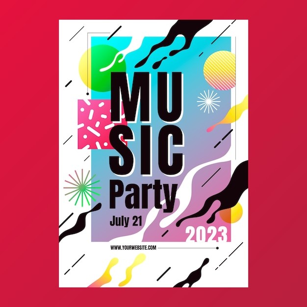 渐变音乐节活动海报模板