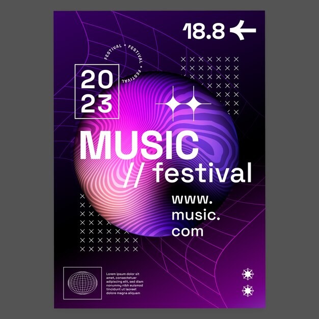 渐变音乐节活动海报模板
