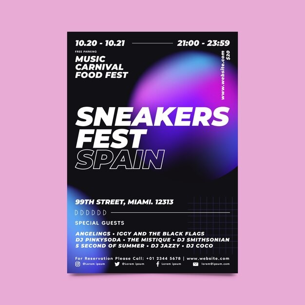 渐变音乐节活动海报模板