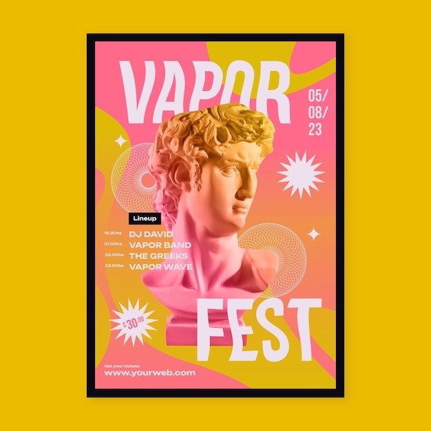 渐变音乐节活动海报模板