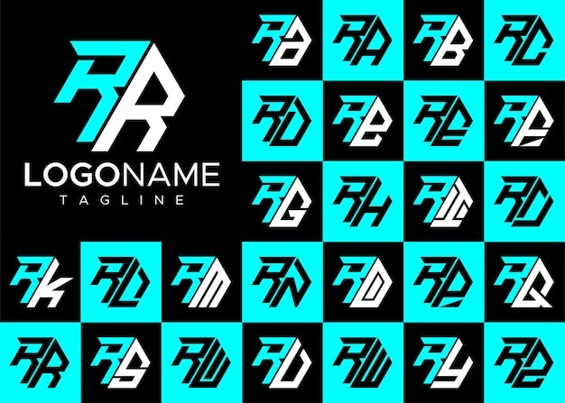 六边形r字母R标志logo