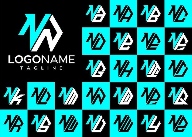 六边形n字母n标志logo